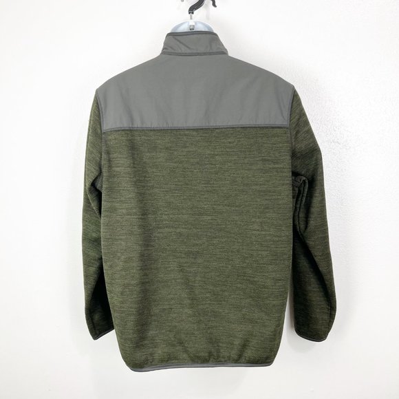 GH Bass & Co Sweater Men Large Green Pullover Henley Nylon Yoke Outdoor Coldgear - Picture 2 of 12